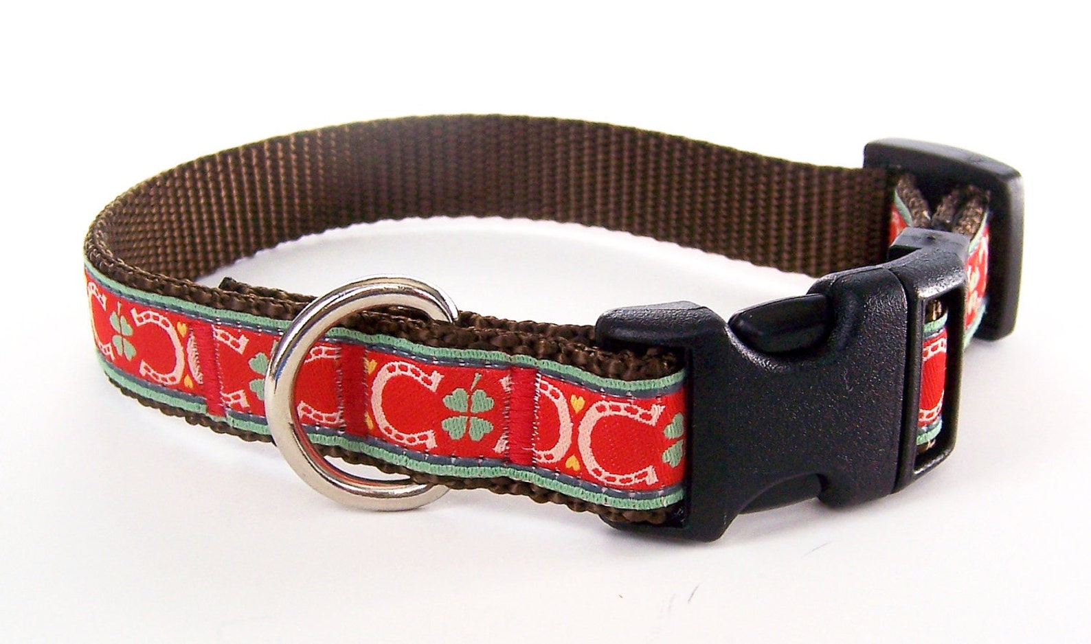 Lucky Dog Collar Red Adjustable Dog Collar Horseshoe Dog Etsy