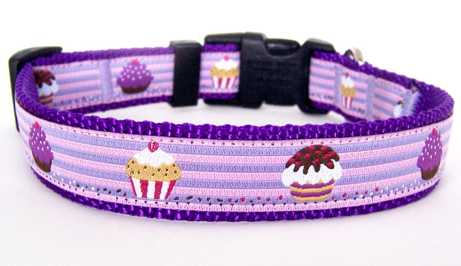 Purple Cupcakes Dog Collar Adjustable European Ribbon Etsy