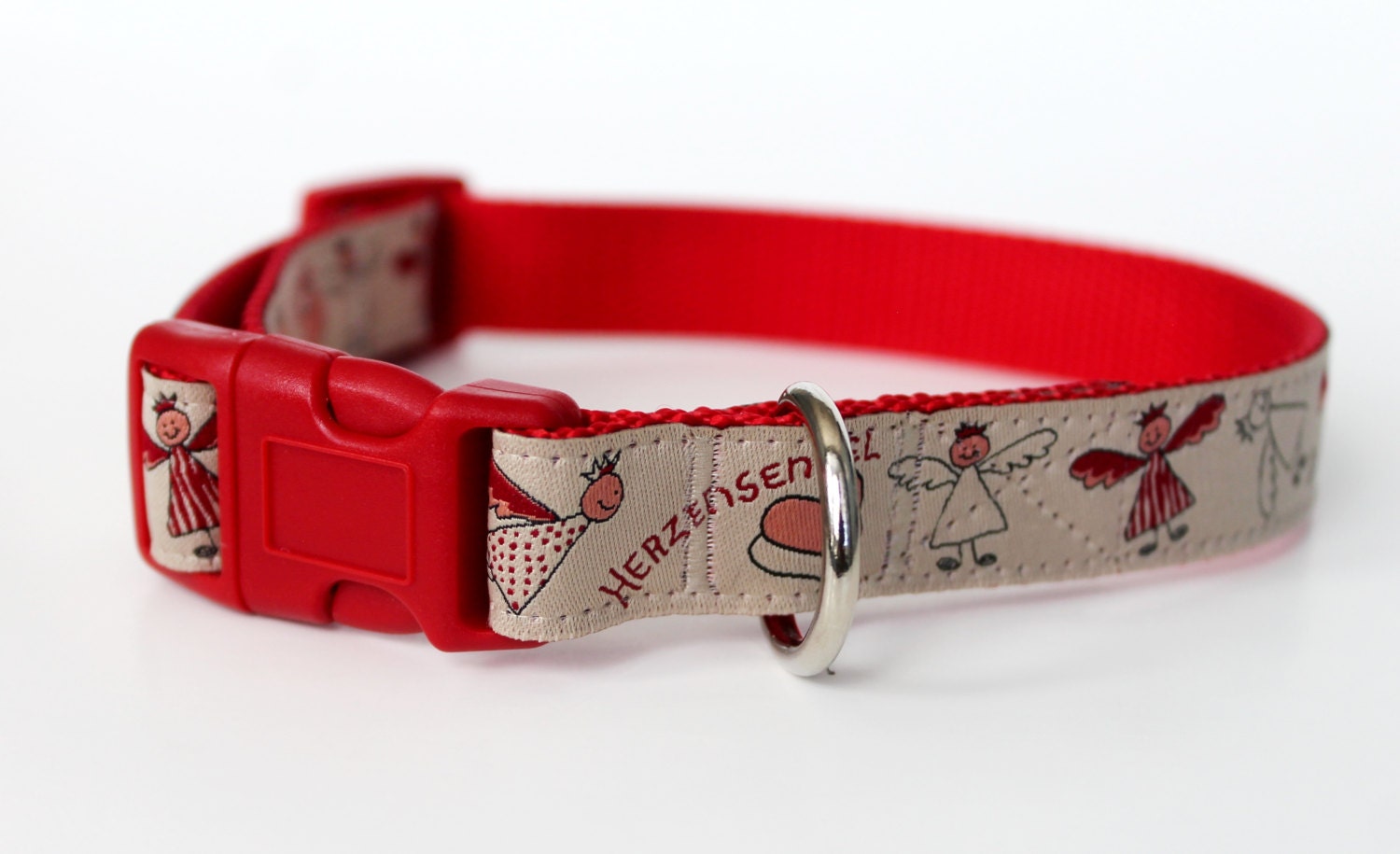 Angels Dog Collar Christmas Pet Collar Holiday Red Dog Etsy