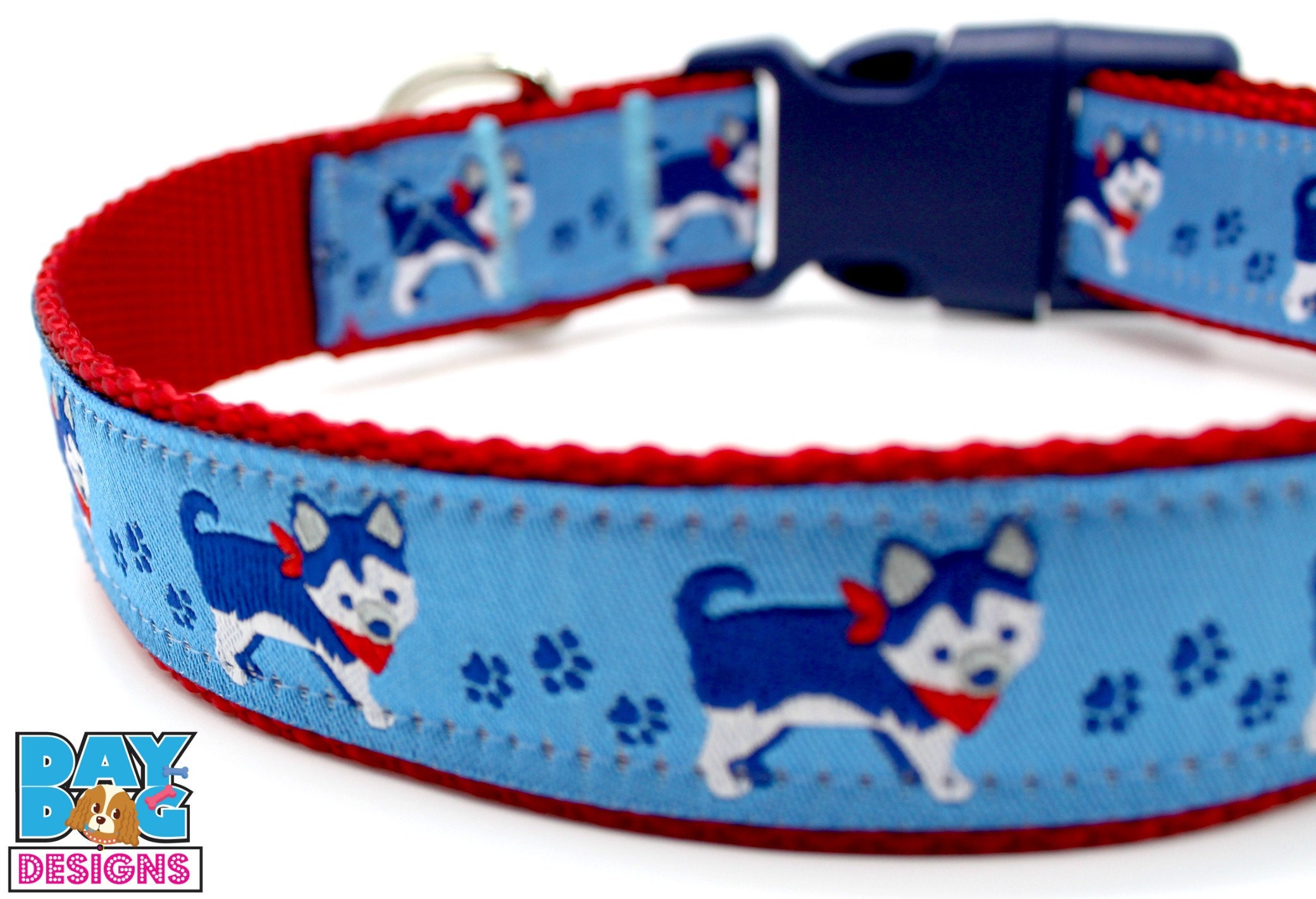 Husky Dog Collar Big Dog Collar Blue Dog Collar Boy Dog Etsy