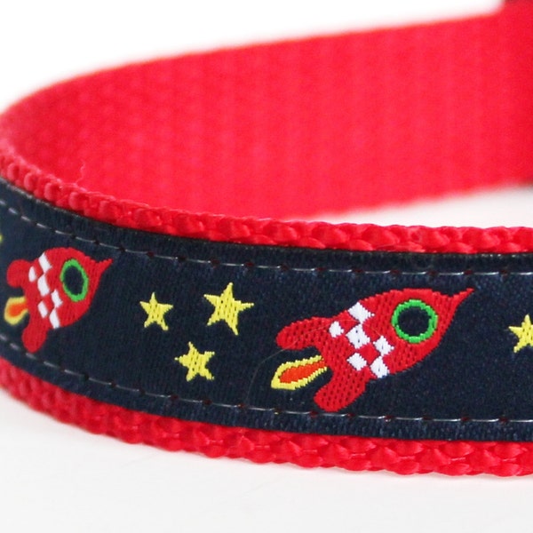 Rocket Ship Dog Collar/ Adjustable Dog Collar