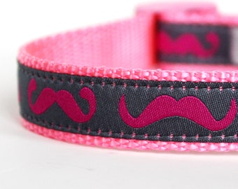 mustache dog collar
