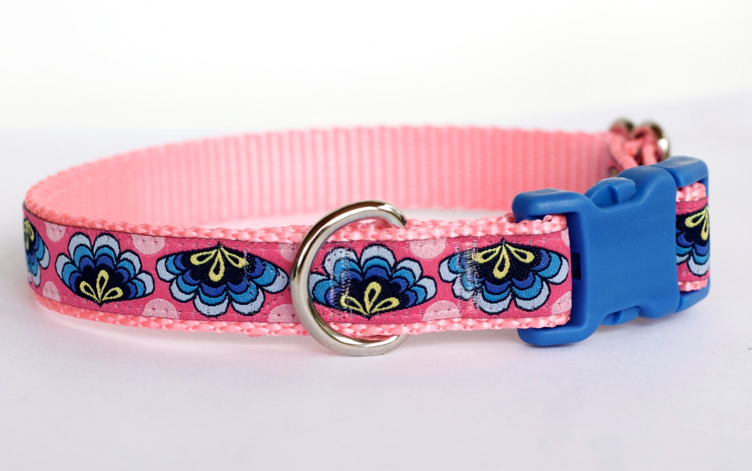 Fans on Pink Dog Collar Ribbon Adjustable Dog Collar Etsy