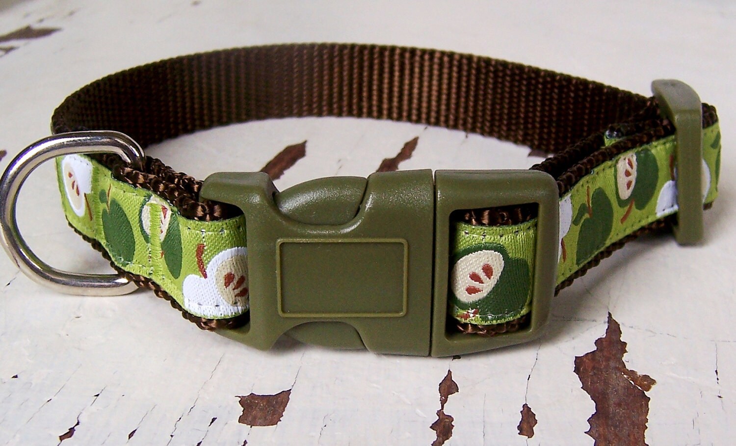 Apple a Day Dog Collar Green Apple Dog Collar Teacher Dog Etsy