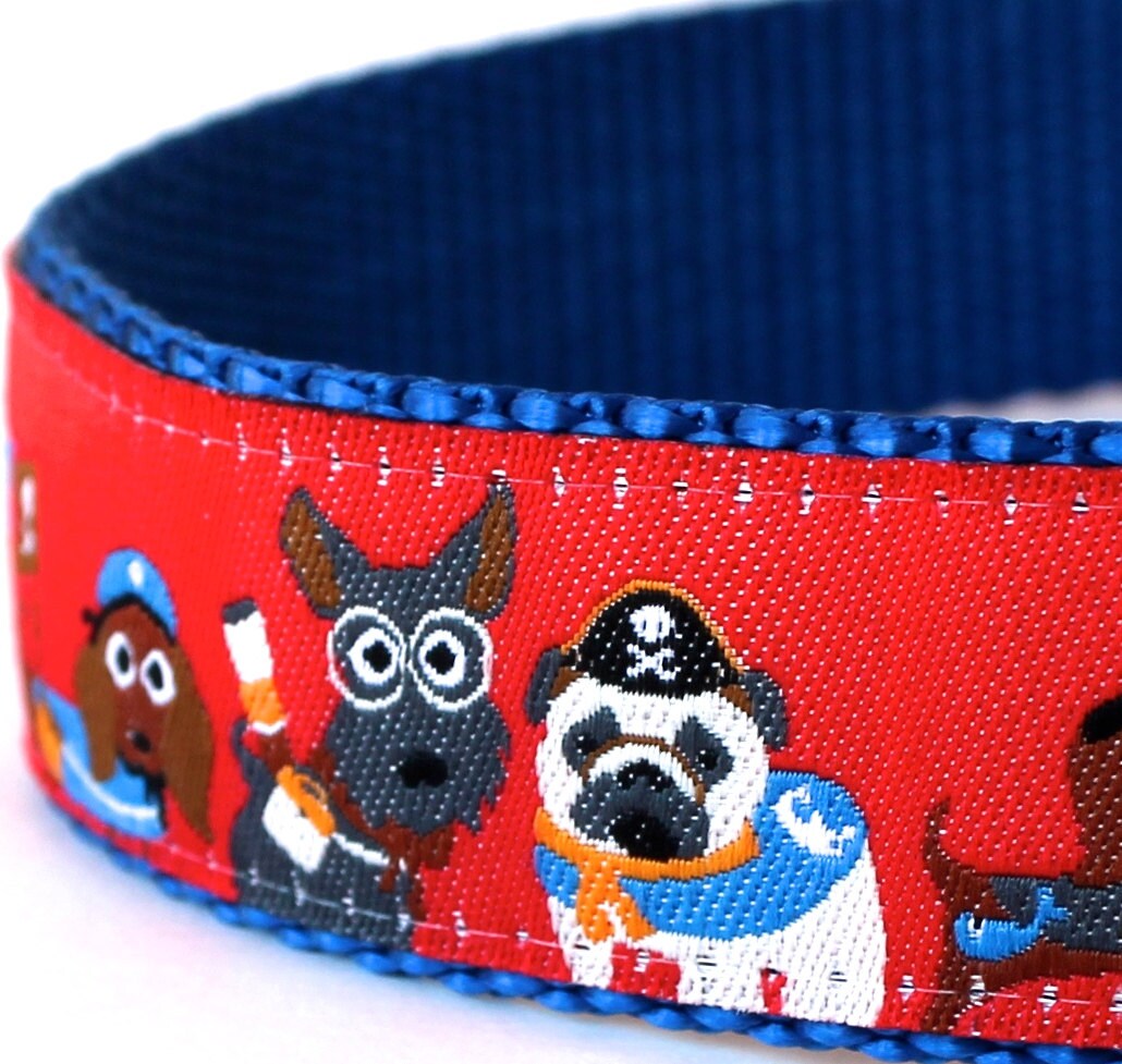 Pirate Dog Collar 1 Inch Width Big Dog Collar Ribbon Etsy