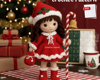 Luna Christmas Doll Crochet Pattern | Mrs. Claus | Amigurumi Tutorial (PDF Pattern) Instant Download