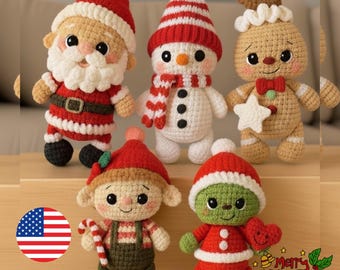 No-Sew-Weihnachts-Häkel-Amigurumi-Muster-Paket (PDF)