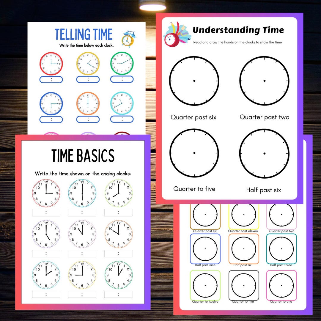 Telling Time Worksheets: Analog & Digital Clocks, Math Practice (PDF ...