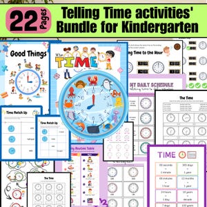 Zeit Arbeitsblätter für Kinder | Uhr Lern-Printables | Kindergarten & Grundschule | Analoguhr Übungsblätter Zeitspielzeug