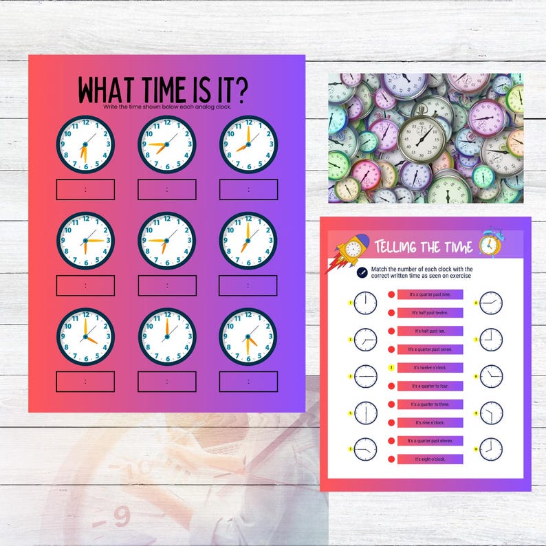 Telling Time Worksheets: Analog & Digital Clocks, Math Practice (PDF ...