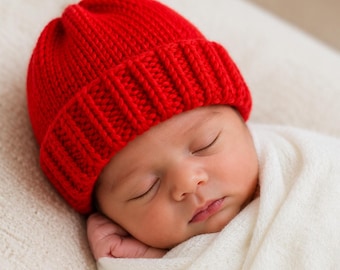 Babymütze Strickmuster, Babymütze in verschiedenen Größen (PDF Download)