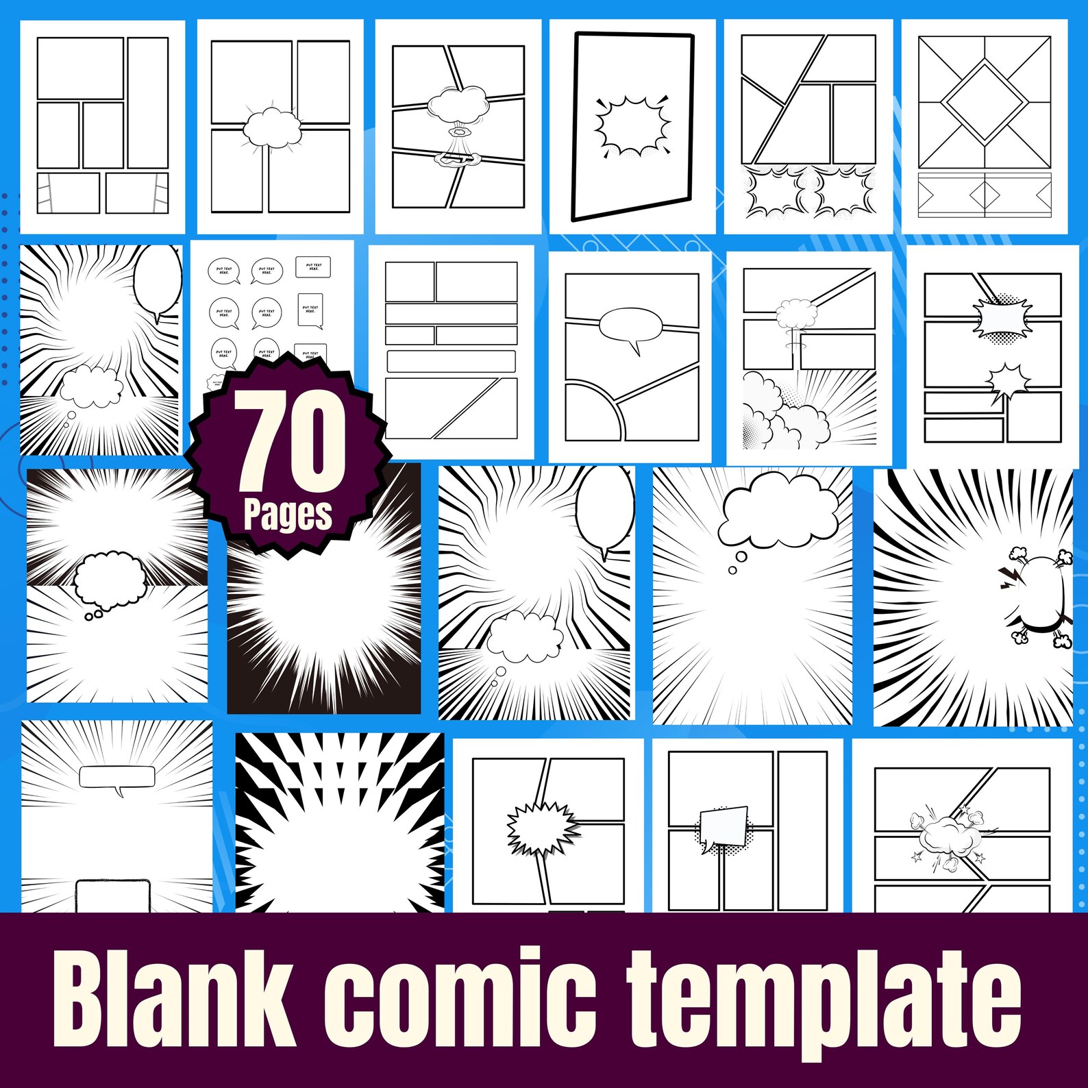 70 Blank Comic Book Template Printable – Create Your Comic Book for ...