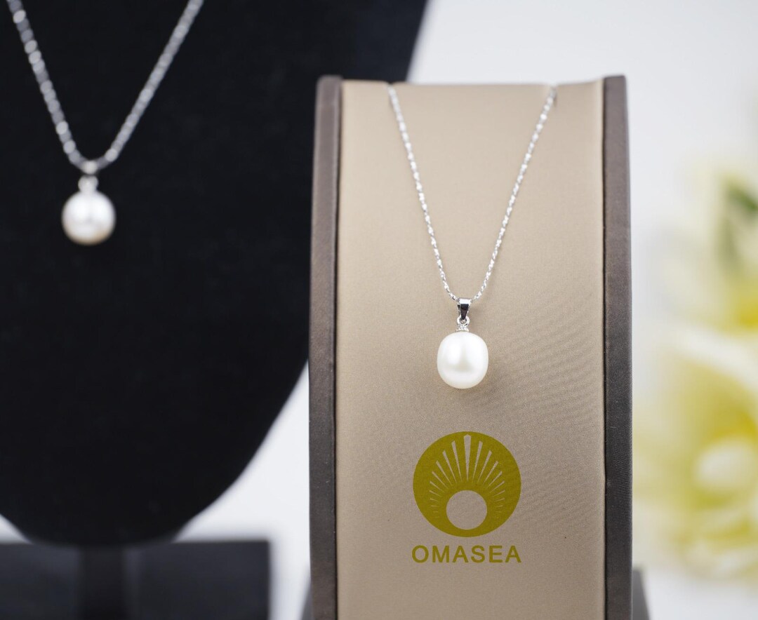 Sterling Silver White Pearl Pendant Necklace: Elegant Bridal Jewelry - Etsy