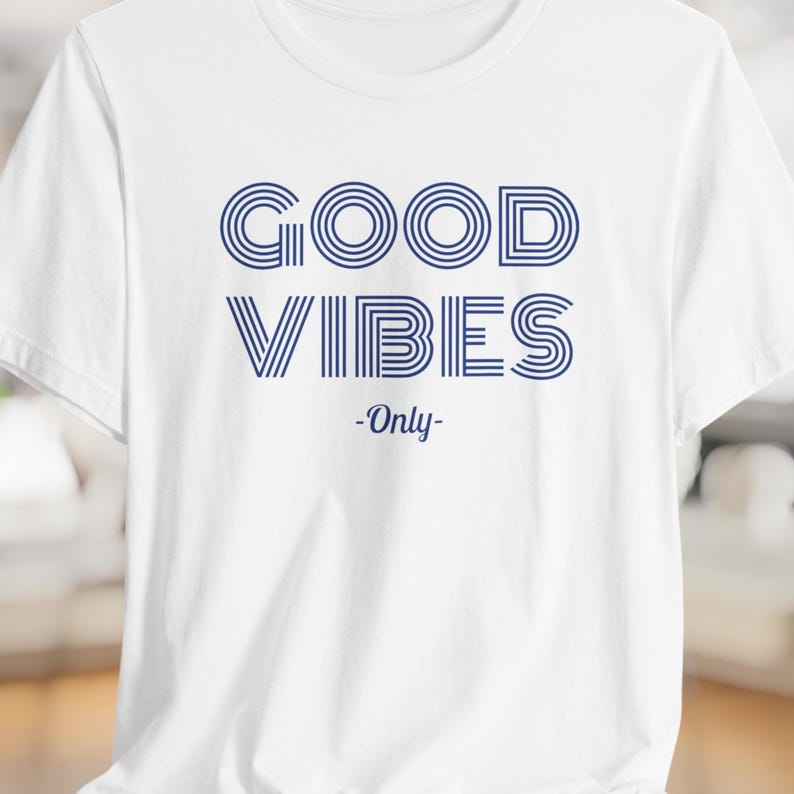 Good Vibes Tee: Unisex Airlume Combed Cotton Jersey image 2