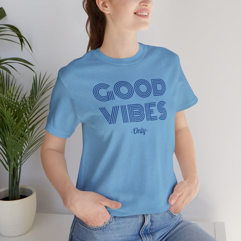 Good Vibes Tee: Unisex Airlume Combed Cotton Jersey image 9