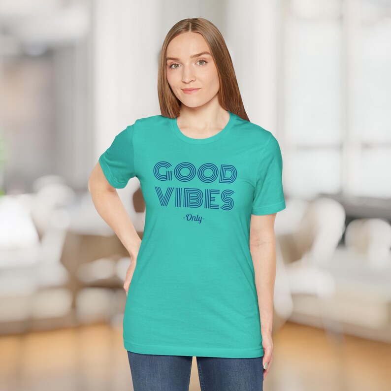 Good Vibes Tee: Unisex Airlume Combed Cotton Jersey image 5