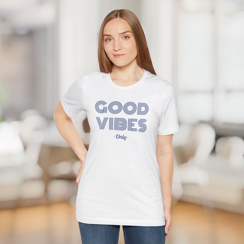 Good Vibes Tee: Unisex Airlume Combed Cotton Jersey image 3
