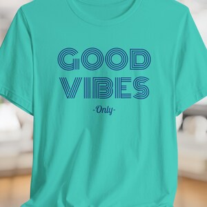 Good Vibes Tee: Unisex Airlume Combed Cotton Jersey image 1