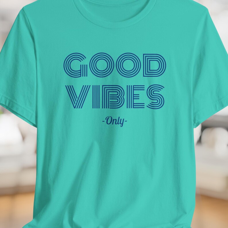 Good Vibes Tee: Unisex Airlume Combed Cotton Jersey image 1