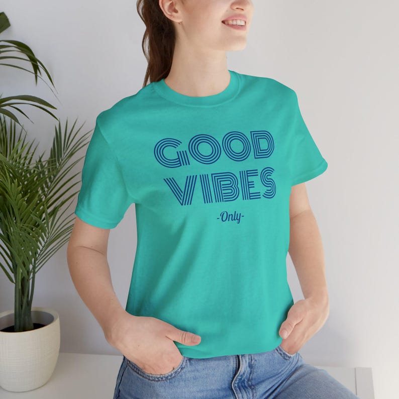 Good Vibes Tee: Unisex Airlume Combed Cotton Jersey image 10