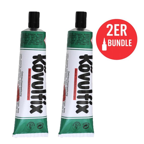 Kövulfix Alleskleber 2er-Set 60g | Strong Shoe Glue, Leather Glue Repair Adhesive Profi Kleber für Schuhe, Leder, Holz, Metall, DIY Basteln