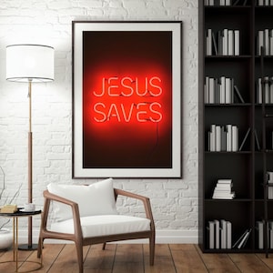 Jesus Saves Poster - Digital Wall Art