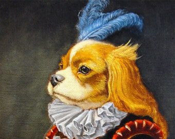 Cavalier King Charles Dog Art Print - Lady O