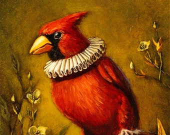 Cardinal Art Print- Noble Bunting