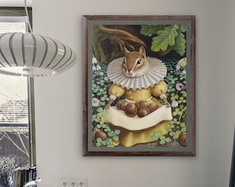 Impressão de arte de esquilo - estampas de animais