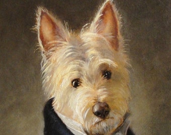 Impressão artística de Orgulho e Preconceito de Westie - Sr. Darcy