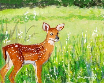 Arte Fawn - Estampa de Veado