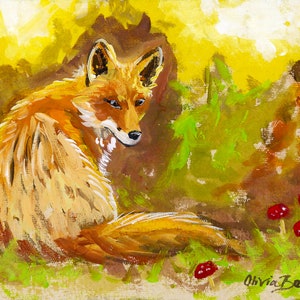 Fox Art Print - Amber Light