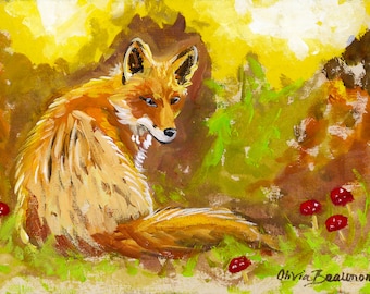 Impressão artística Fox - Luz âmbar