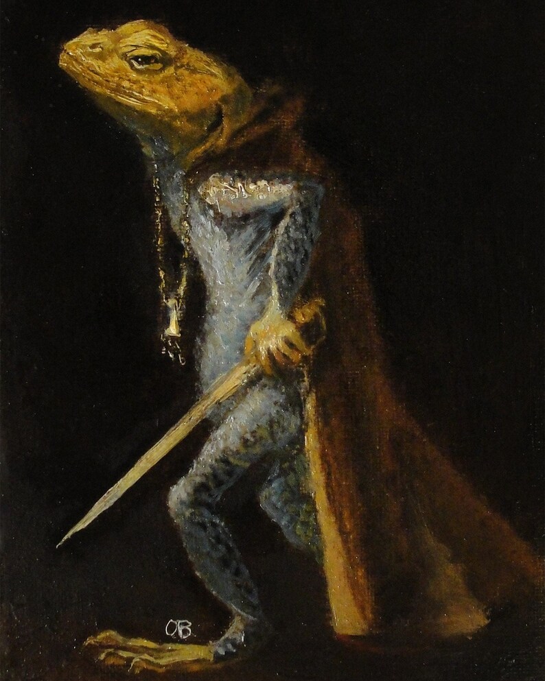 Lizard Warrior Art Print Cavalier image 1