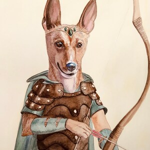 Custom Pet Portrait from Photo - Pet with Costume or Theme