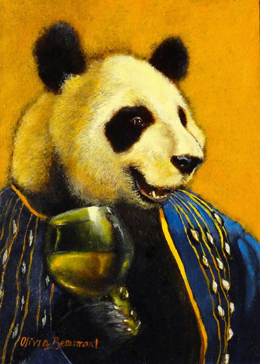 Panda with Beer Art Print