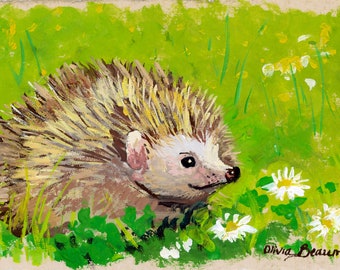 Hedgehog Art Print - I'm Your Daisy