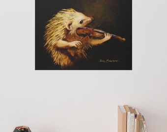 Hedgehog Violin Art Print - Serenade