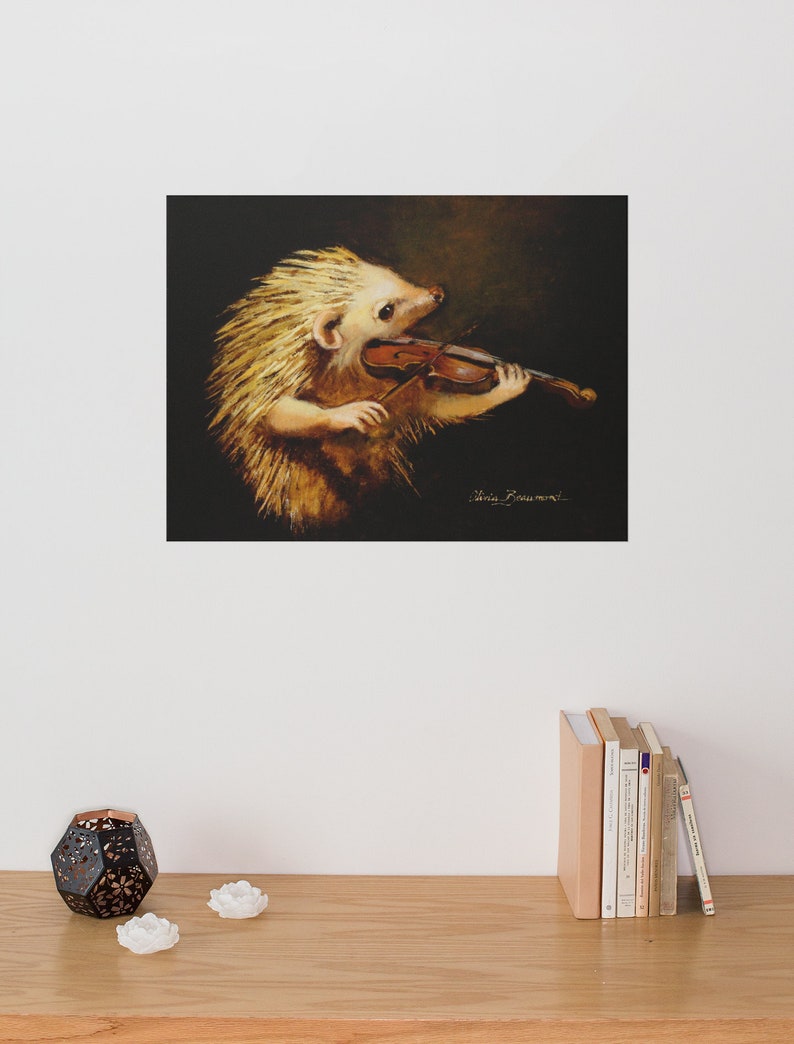 Hedgehog Violin Art Print Serenade image 1