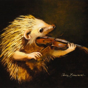 Hedgehog Violin Art Print Serenade image 2