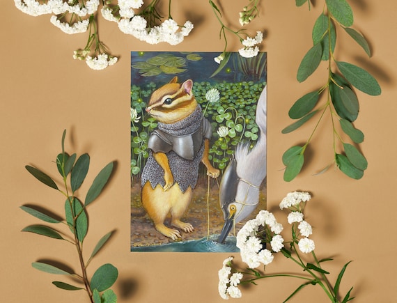 Chipmunk Woodland Animal Art Print