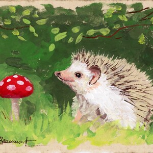Impresión de arte Hedgehog Toadstool - Bumbling Along