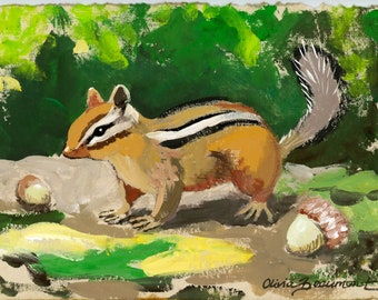 Impressão artística de esquilo - Chippy Business