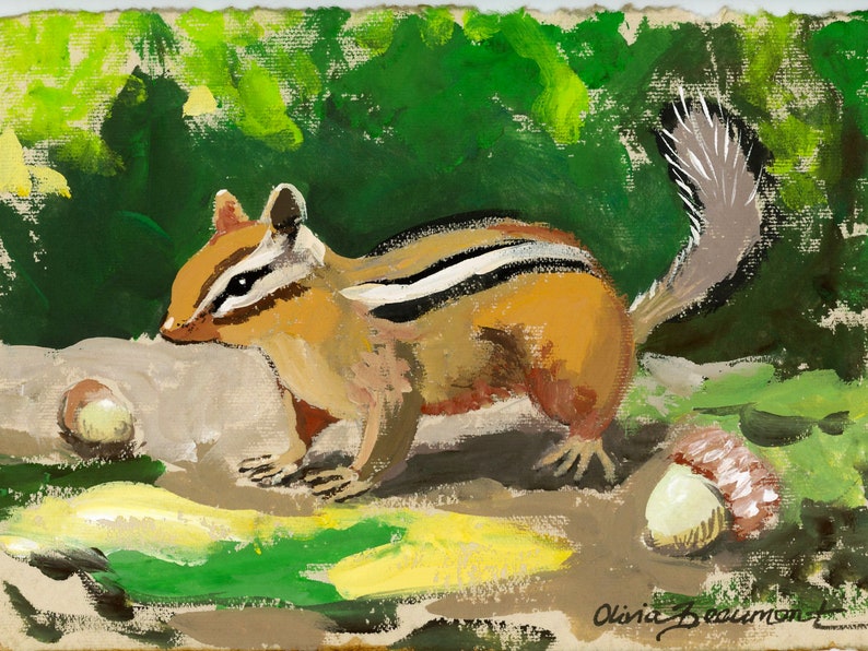 Chipmunk Art Print Chippy Business image 1