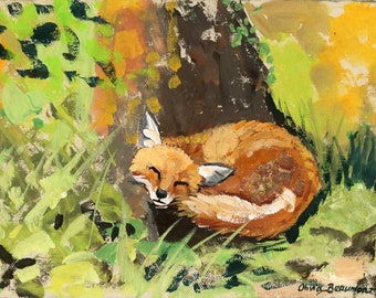 Fox Art Print - Auburn Dreamer