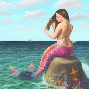 Mermaid Oil Painting Original Artwork