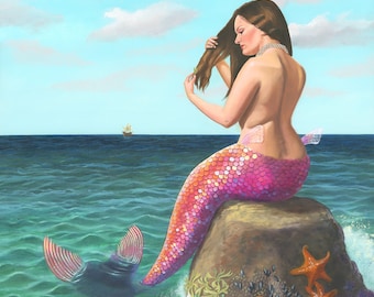 Mermaid Oil Painting Original Artwork