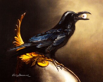Raven Art Print - Poet&#39;s Pet