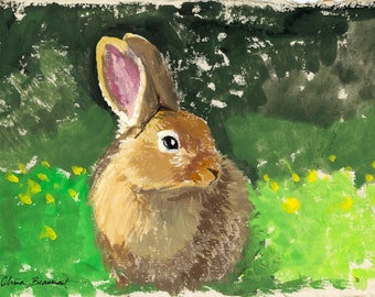 Bunny Art Print - Fairytale Meadow