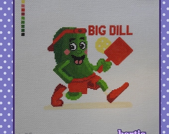 Big Dill / Cuando la vida se complica, ¡a jugar! / Lienzo bordado de pickleball divertido de Bertie